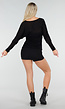 Zwarte Transparante Mesh Top met Lange Mouwen en Stretch