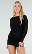Zwarte Transparante Mesh Top met Lange Mouwen en Stretch