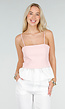 Roze Top met Peplum en Spaghettibandjes
