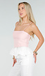 Roze Top met Peplum en Spaghettibandjes