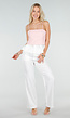Roze Top met Peplum en Spaghettibandjes