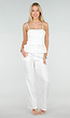 Witte Top met Peplum en Spaghettibandjes