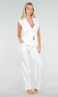 Witte Mouwloze Blazer Top met Knopen en Reverskraag