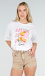 Wit Katoenen T-shirt met Aperol Print en Korte Mouwen