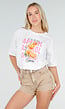 Wit T-shirt met Aperol Print