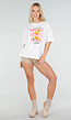 Wit Katoenen T-shirt met Aperol Print en Korte Mouwen