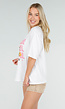 Wit Katoenen T-shirt met Aperol Print en Korte Mouwen