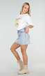 Wit Katoenen T-shirt met Citroen Print en Korte Mouwen