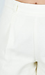 Ecru Linnenlook Short met Plooien en Rechte Pijpen