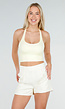 Butter Yellow Haltertop met Pads