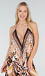Maxi Jurk met Print, Strass Details en Verstelbare Bandjes