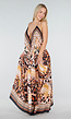 Maxi Jurk met Print, Strass Details en Verstelbare Bandjes