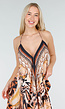 Maxi Jurk met Print, Strass Details en Verstelbare Bandjes