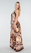 Maxi Jurk met Print, Strass Details en Verstelbare Bandjes