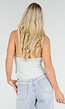 Mintgroene Gilet Top met Open Rug en Gouden Knopen