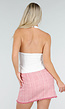 Witte Gilet Top met Open Rug en Gouden Knopen