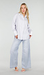Wit Gestreepte Blouse met Strass Steentjes en Lange Mouwen