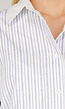 Wit Gestreepte Blouse met Strass Steentjes en Lange Mouwen