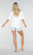 Wit Katoenen T-shirt met Citrus Print en Korte Mouwen