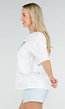 Wit Katoenen T-shirt met Citrus Print en Korte Mouwen