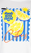 Wit Katoenen T-shirt met Citrus Print en Korte Mouwen