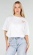 Wit Katoenen T-shirt met La Dolce Vita Print en Korte Mouwen