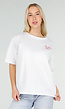 Wit Katoenen T-shirt met La Dolce Vita Print en Korte Mouwen