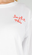 Wit Katoenen T-shirt met La Dolce Vita Print en Korte Mouwen