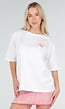 Wit Katoenen T-shirt met Pink Gin Print en Korte Mouwen
