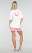 Wit Katoenen T-shirt met Pink Gin Print en Korte Mouwen