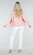 Roze Denim Jas met Klepzakken en Trekkoord