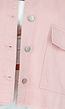 Roze Denim Jas met Klepzakken en Trekkoord