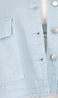Lichtblauwe Denim Jas met Klepzakken, Trekkoord en Knoopsluiting