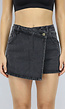 Antraciet Denim Overslag Skort