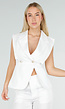 Witte Gilet Top met Knopen