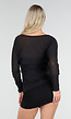 Zwarte Transparante Mesh Top met Lange Mouwen en Stretch
