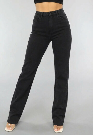 CAMPAGNEJEANS Zwarte Lange Straight Leg Tall Jeans met Stretch