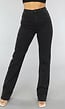 CAMPAGNEJEANS Zwarte Lange Straight Leg Tall Jeans met Stretch