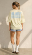 Lichtgeel Oversized T-shirt met Tekst