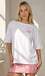 Wit Katoenen T-shirt met Pink Gin Print en Korte Mouwen