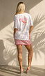 Wit Katoenen T-shirt met Pink Gin Print en Korte Mouwen