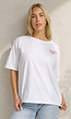 Wit Katoenen T-shirt met La Dolce Vita Print en Korte Mouwen