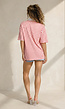 Roze Gestreepte Polo T-shirt met Kraag en Korte Mouwen