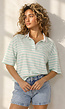 Mintgroene Gestreepte Polo T-shirt