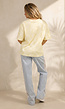 Butter Yellow Kanten T-shirt met Korte Mouwen en Ronde Hals