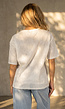 Wit Kanten T-shirt met Korte Mouwen en Ronde Hals