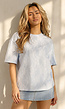 Lichtblauw Kant T-Shirt