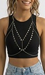Zilveren Halter Body Chain met Coin
