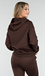 Donkerbruine Jogging Set met Capuchon en Trekkoord