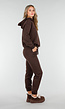 Donkerbruine Jogging Set met Capuchon en Trekkoord